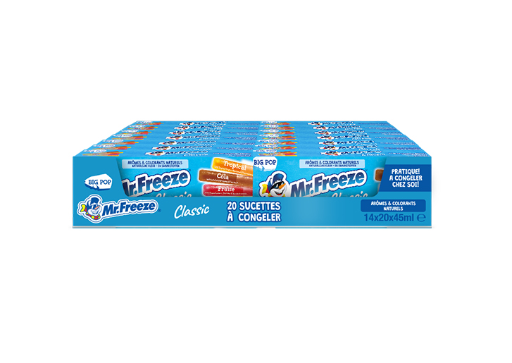 MR.FREEZE Assortiment de sucette à congeler big pop classic 20x45ml pas  cher 